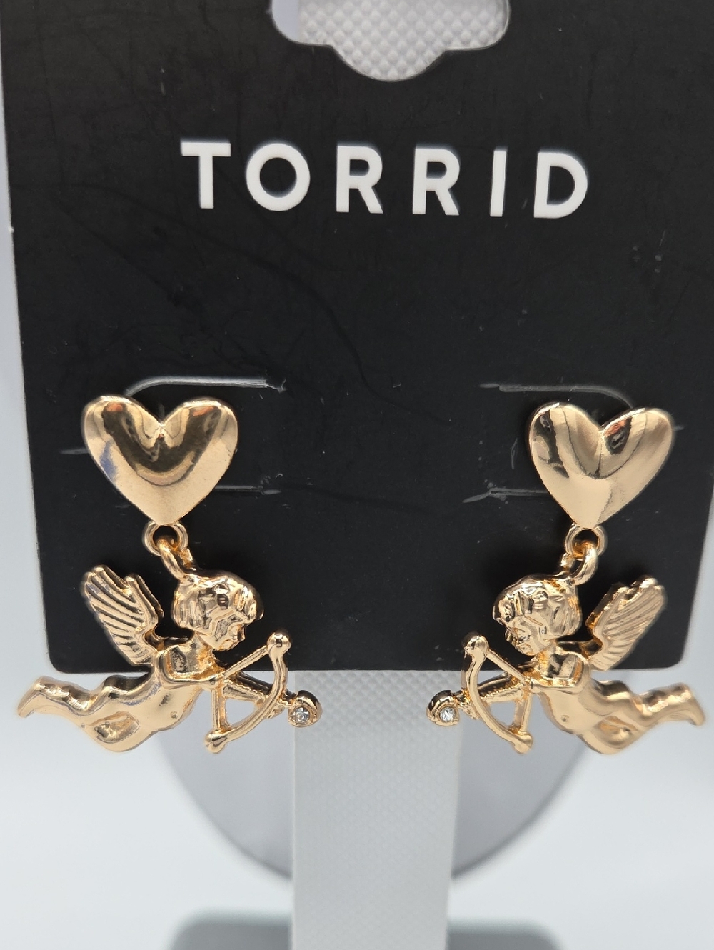 5 for $25! Torrid Gold Tone Cupid Heart Drop Earrings